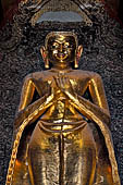 Ananda temple Bagan, Myanmar. The 9-meter-high images of standing Buddha. 